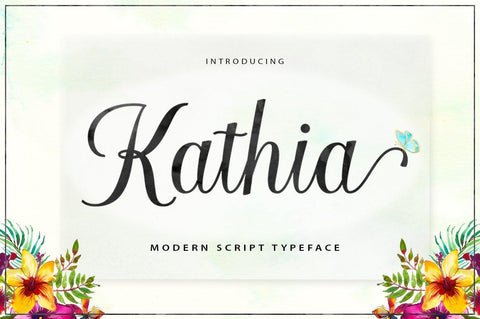 Kathia script Font Straight.co 