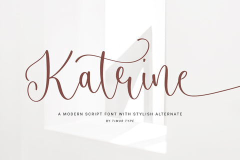 Katrine - Modern script font Font Timur type 