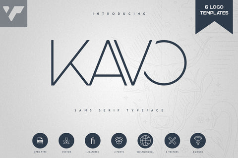 Kavo Sans Serif + 6 Logo Templates Font VPcreativeshop 