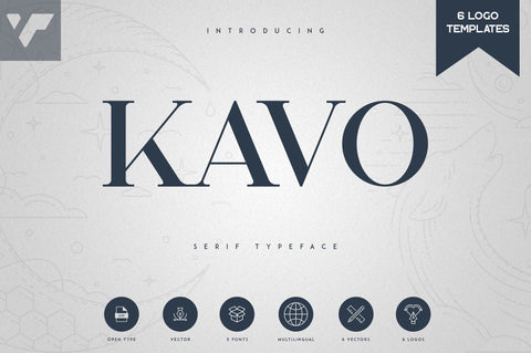 Kavo Serif Typeface | 5 weights Font VPcreativeshop 