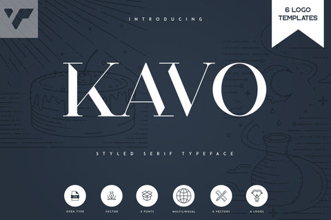 Kavo Styled Serif Typeface | 5 fonts Font VPcreativeshop 