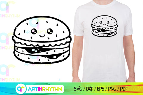 Kawaii Burger and fries svg SVG Artinrhythm shop 