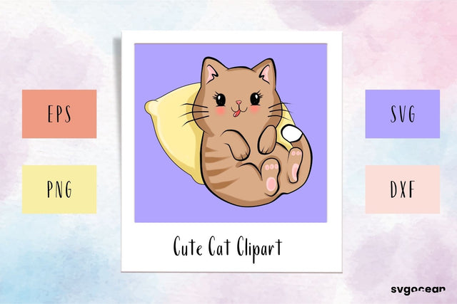 Kawaii Cat Clipart SVG SVG SvgOcean 