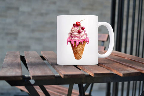 Kawaii Fruit Ice Cream Clipart Bundle Sublimation Regulrcrative 