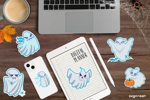 Kawaii Ghost Stickers Sublimation SvgOcean 