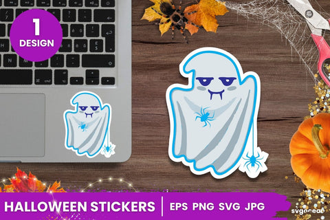 Kawaii Ghost Stickers Sublimation SvgOcean 