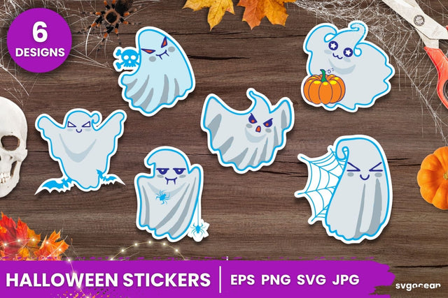 Kawaii Ghost Stickers Sublimation SvgOcean 