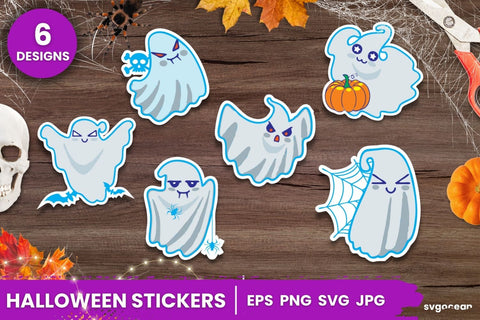 Kawaii Ghost Stickers Sublimation SvgOcean 