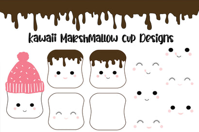 Kawaii Marshmallow SVG Cut File, Marshmallow Cups Mini Bundle, Marshmallow Cut Files for Mugs, Tumblers, Shirts and Paper Crafts SVG LaurelMagnoliaDesign 