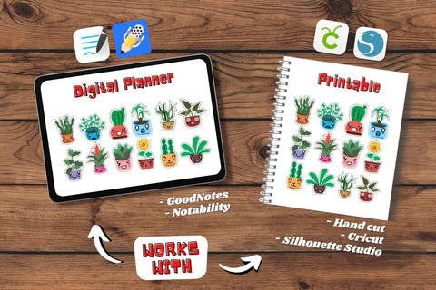 Kawaii Plants Stickers Sublimation SvgOcean 
