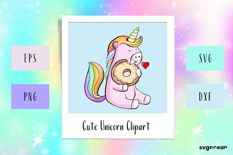 Kawaii Unicorn Clipart SVG SVG SvgOcean 
