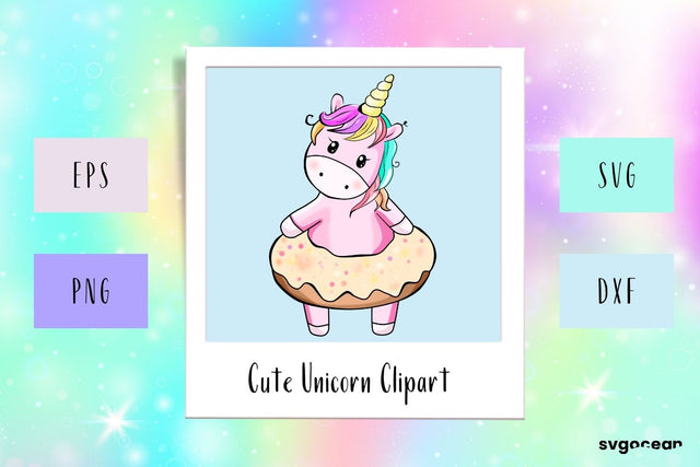 Kawaii Unicorn Clipart SVG SvgOcean 