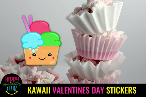 Kawaii Valentines Day Stickers-Love Romantic Stickers Cute SVG Happy Printables Club 