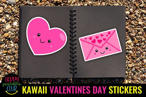 Kawaii Valentines Day Stickers-Love Romantic Stickers Cute SVG Happy Printables Club 
