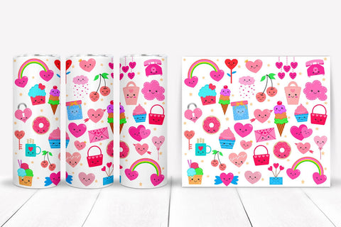 Kawaii Valentines Day Tumbler Sublimation I 20 Oz Tumbler Sublimation Happy Printables Club 
