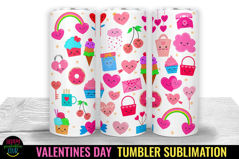Kawaii Valentines Day Tumbler Sublimation I 20 Oz Tumbler Sublimation Happy Printables Club 