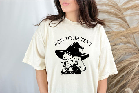 Kawaii Witch Drink Coffee SVG File SVG OrangeBrushStudio 