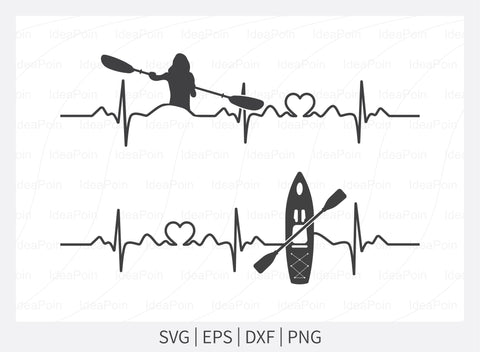 Kayak life SVG, Kayak life heartbeat SVG file, Kayaking Silhouette, Kayak heartbeat Vector, Lake life svg, Heartline Svg, Heartbeat Svg, Png SVG Dinvect 