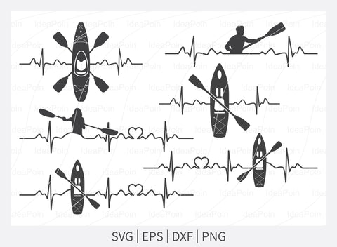 Kayak life SVG, Kayak life heartbeat SVG file, Kayaking Silhouette, Kayak heartbeat Vector, Lake life svg, Heartline Svg, Heartbeat Svg, Png SVG Dinvect 