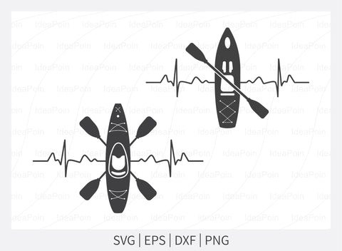 Kayak life SVG, Kayak life heartbeat SVG file, Kayaking Silhouette, Kayak heartbeat Vector, Lake life svg, Heartline Svg, Heartbeat Svg, Png SVG Dinvect 