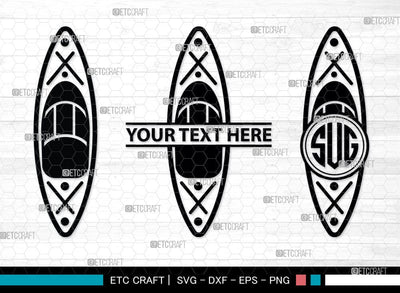 Kayak Monogram, Kayak Silhouette, Kayak SVG, Canoe Svg, Kayaker Svg, Kayaking Svg, Paddle Svg, Kayak Boat Svg, Water Sports Svg, Kayak Svg, SB00044 SVG ETC Craft 