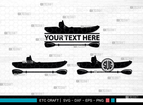 Kayak Monogram, Kayak Silhouette, Kayak SVG, Canoe Svg, Kayaker Svg, Kayaking Svg, Paddle Svg, Kayak Boat Svg, Water Sports Svg, Kayak Svg, SB00044 SVG ETC Craft 