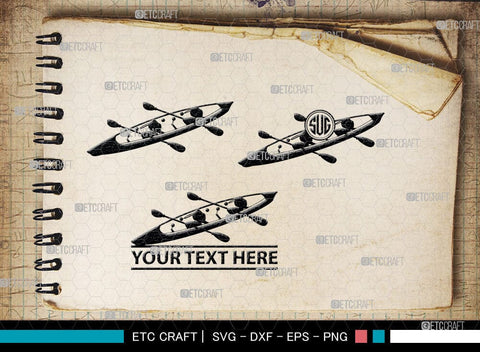 Kayak Monogram, Kayak Silhouette, Kayak SVG, Canoe Svg, Kayaker Svg, Kayaking Svg, Paddle Svg, Kayak Boat Svg, Water Sports Svg, Kayak Svg, SB00044 SVG ETC Craft 