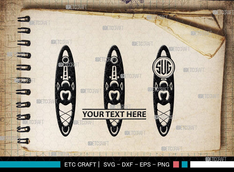 Kayak Monogram, Kayak Silhouette, Kayak SVG, Canoe Svg, Kayaker Svg, Kayaking Svg, Paddle Svg, Kayak Boat Svg, Water Sports Svg, Kayak Svg, SB00044 SVG ETC Craft 