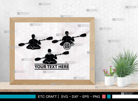 Kayak Monogram, Kayak Silhouette, Kayak SVG, Canoe Svg, Kayaker Svg, Kayaking Svg, Paddle Svg, Kayak Boat Svg, Water Sports Svg, Kayak Svg, SB00044 SVG ETC Craft 