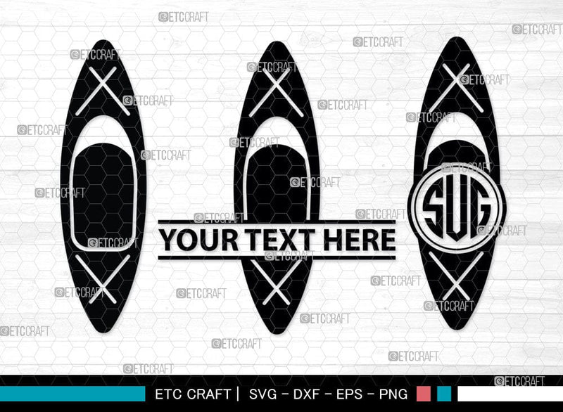 Kayak Monogram, Kayak Silhouette, Kayak SVG, Canoe Svg, Kayaker Svg, Kayaking Svg, Paddle Svg, Kayak Boat Svg, Water Sports Svg, Kayak Svg, SB00044 SVG ETC Craft 
