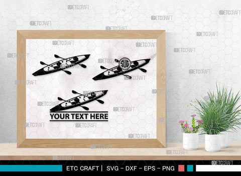 Kayak Monogram, Kayak Silhouette, Kayak SVG, Canoe Svg, Kayaker Svg, Kayaking Svg, Paddle Svg, Kayak Boat Svg, Water Sports Svg, Kayak Svg, SB00044 SVG ETC Craft 