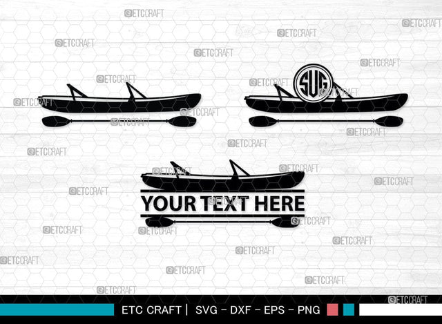 Kayak Monogram, Kayak Silhouette, Kayak SVG, Canoe Svg, Kayaker Svg, Kayaking Svg, Paddle Svg, Kayak Boat Svg, Water Sports Svg, Kayak Svg, SB00044 SVG ETC Craft 