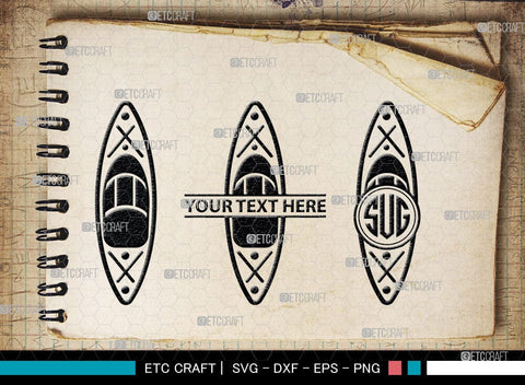 Kayak Monogram, Kayak Silhouette, Kayak SVG, Canoe Svg, Kayaker Svg, Kayaking Svg, Paddle Svg, Kayak Boat Svg, Water Sports Svg, Kayak Svg, SB00044 SVG ETC Craft 