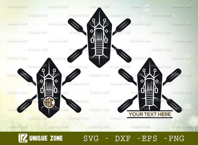 kayak Monogram SVG Cut File, Kayak Boat Svg, Canoe Svg, Paddle Svg, Water Sports Svg, Kayak Monogram Svg, Kayaker Svg, Kayaking Svg, Kayak Silhouette, SVG Unique Zone 