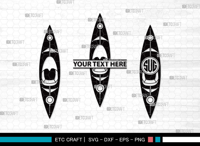 Kayak Monogram SVG | Kayak Paddle Svg | Kayaker Svg | Kayak Boat Svg | Canoe Svg | Rowing Svg | Water Sports Svg | Kayak Monogram SVG ETC Craft 