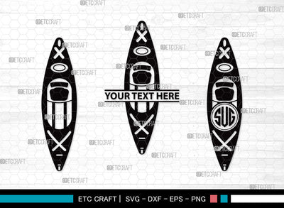 Kayak Monogram SVG | Kayak Paddle Svg | Kayaker Svg | Kayak Boat Svg | Canoe Svg | Rowing Svg | Water Sports Svg | Kayak Monogram SVG ETC Craft 