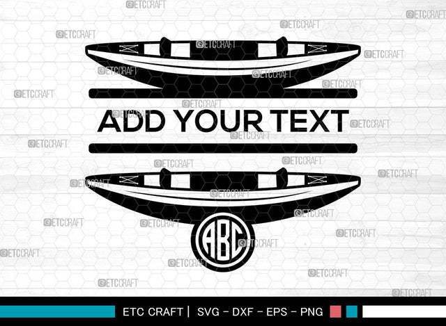Kayak Monogram SVG, Kayaker Svg, Water Sports Svg, Kayak Paddle Svg, Kayak Boat Svg, Split Monogram Svg SVG ETC Craft 