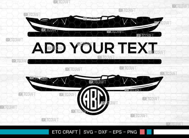 Kayak Monogram SVG, Kayaker Svg, Water Sports Svg, Kayak Paddle Svg, Kayak Boat Svg, Split Monogram Svg SVG ETC Craft 