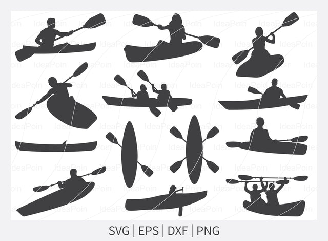 Kayak Silhouette, Kayak SVG, Canoe Svg, Canoe Silhouette, Sport Outdoor SVG, Sport Outdoor SVG, Water Sports Svg, Boats Svg, Silhouette Came SVG Dinvect 
