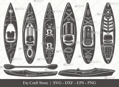 Kayak Silhouette SVG Cut File | Kayak Paddle Svg | Kayaker Svg | Kayak Boat Svg | Canoe Svg | Rowing Svg | Water Sports Svg | Kayak Svg Bundle SVG ETC Craft 