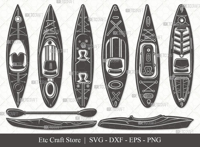 Kayak Silhouette SVG Cut File | Kayak Paddle Svg | Kayaker Svg | Kayak Boat Svg | Canoe Svg | Rowing Svg | Water Sports Svg | Kayak Svg Bundle SVG ETC Craft 