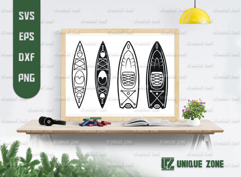 Kayak SVG Bundle, Kayak Silhouette, Kayak Boat Svg, Canoe Svg, Paddle Svg, Water Sports Svg, Kayak Monogram, Kayaking Svg SVG Unique Zone 