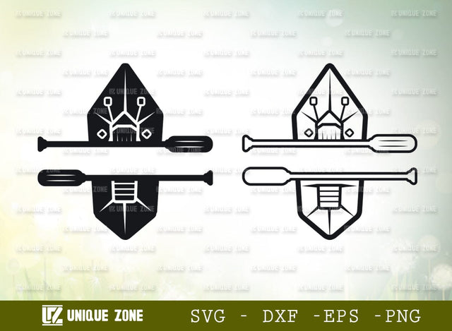 kayak SVG Cut File, Kayak Boat Svg, Canoe Svg, Paddle Svg, Water Sports Svg, Kayak Monogram Svg, Kayaker Svg, Kayaking Svg, Kayak Silhouette, SVG Unique Zone 