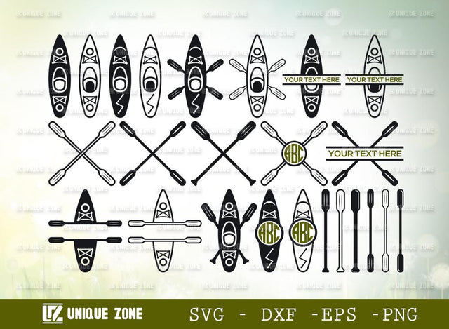 kayak Svg | Kayak Boat Svg | Canoe Svg | Paddle Svg | Water Sports Svg | Kayak Monogram Svg | Kayaking Svg SVG Unique Zone 