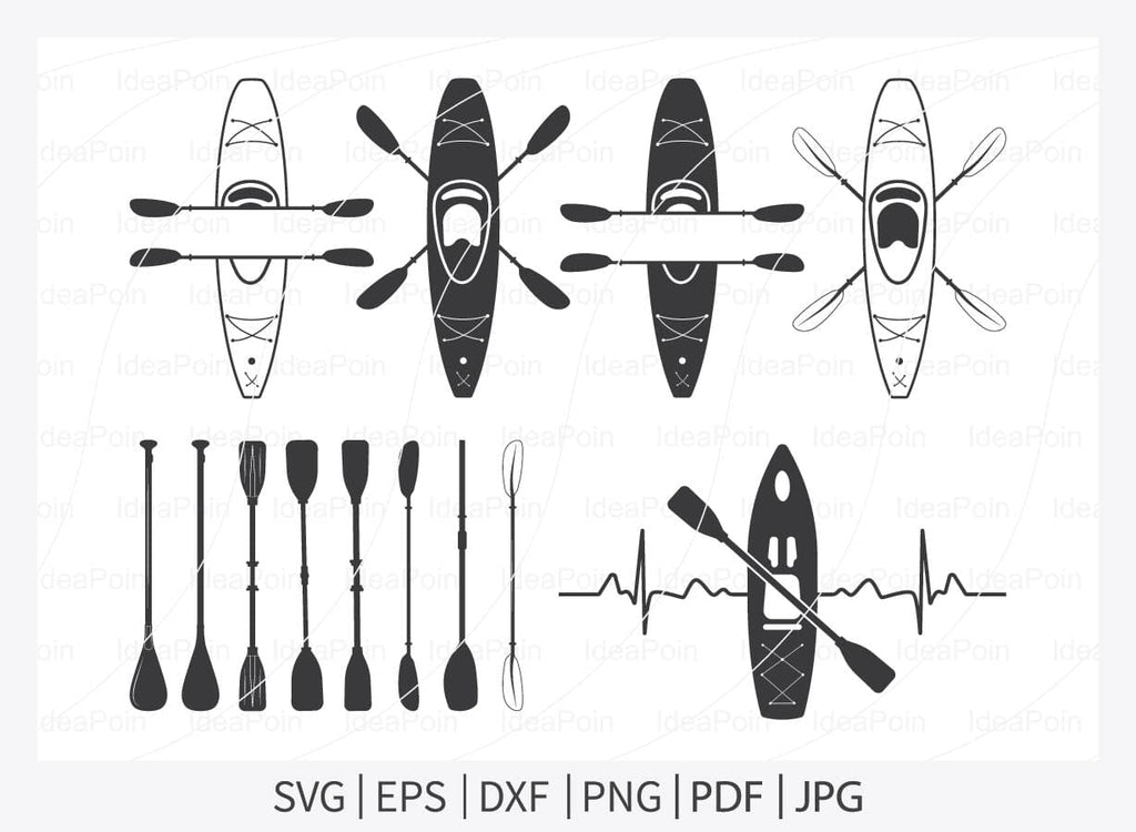 Kayak SVG, Kayak Monogram SVG, Kayak Split Monogram, Kayak Paddle SVG ...