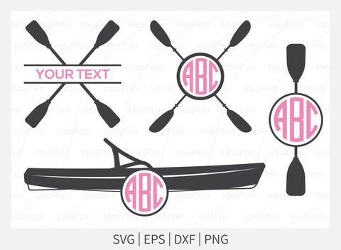 Kayak SVG, Kayak Monogram SVG, Kayak Split Monogram, Kayak Paddle SVG, Sport Outdoor, Rowing Svg, Kayak Silhouette, Water Sports Svg, Png SVG Dinvect 