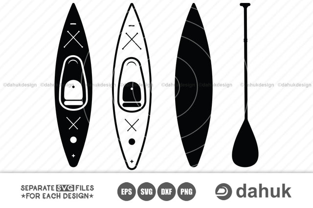 Kayak SVG, Kayak Paddle SVG, Kayaker SVG, svg , eps, dxf files SVG dahukdesign 