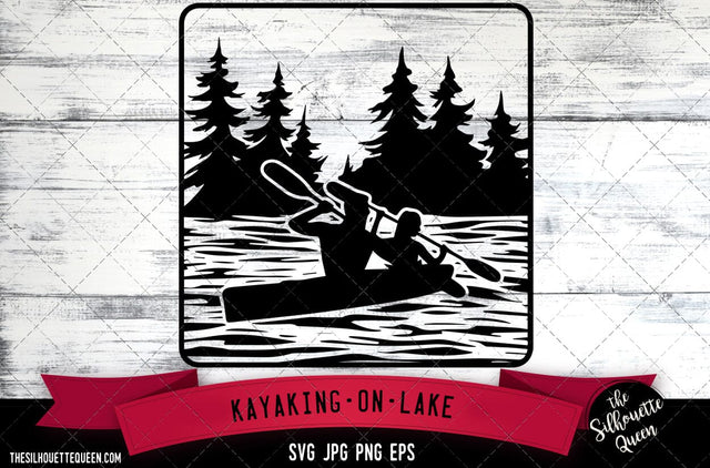 Kayaking on lake SVG -Vector Art Commercial & Personal Use- Cricut,Silhouette,Cameo,Vinyl Cut SVG Loveleen Kaur 