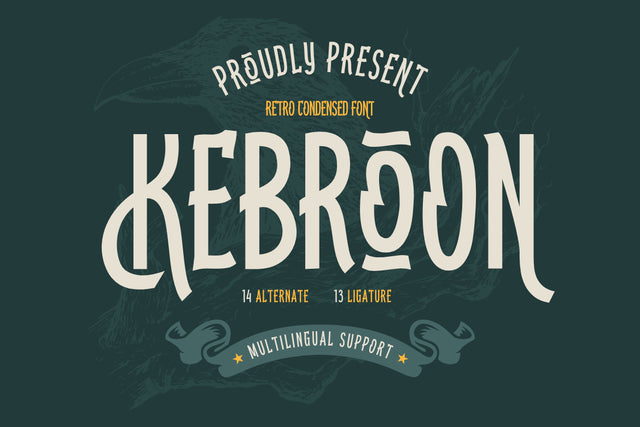 Kebroon | Retro Condensed Font Font twinletter 