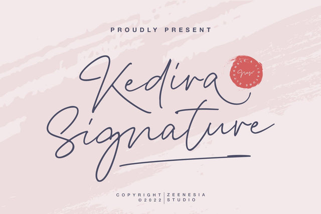 Kedira Signatre Font Zeenesia Std 